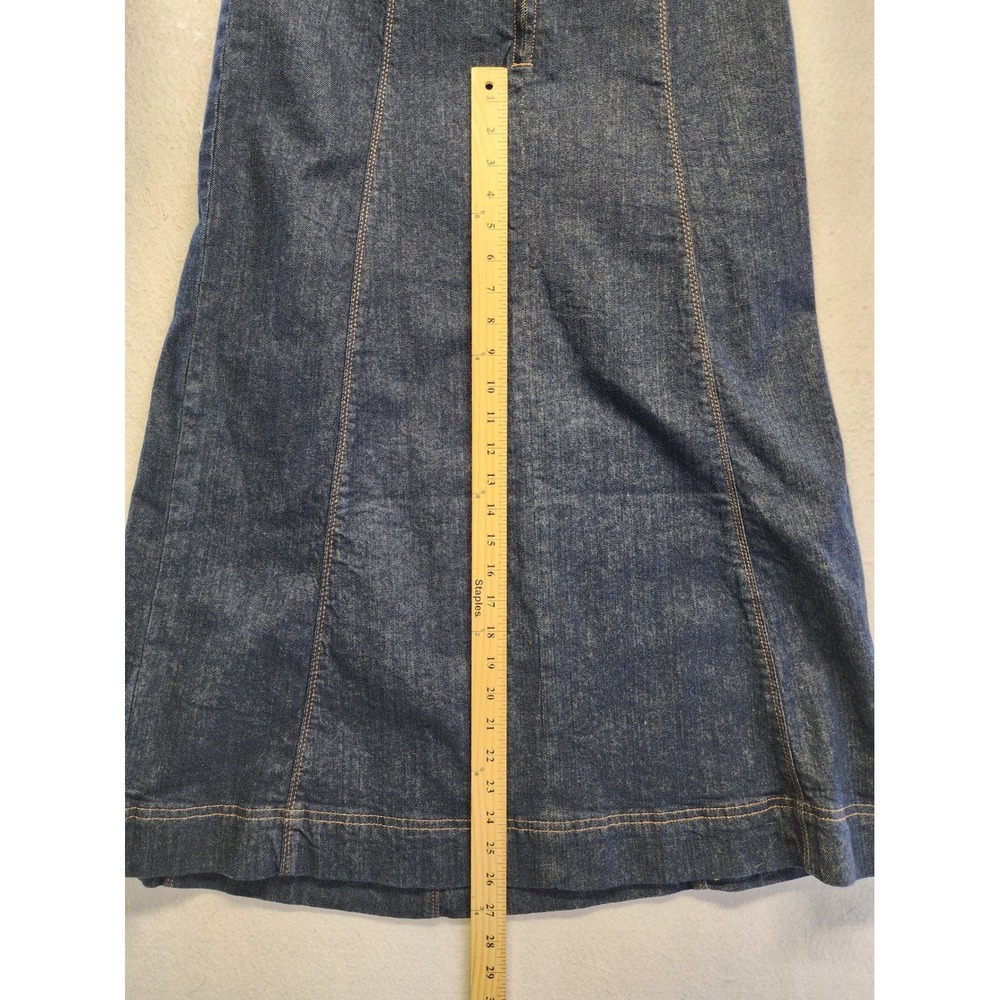 Old Navy Womens Dark Wash Denim Midi Fit and Flare Square Neck Dress Small NWT - Picture 6 of 10